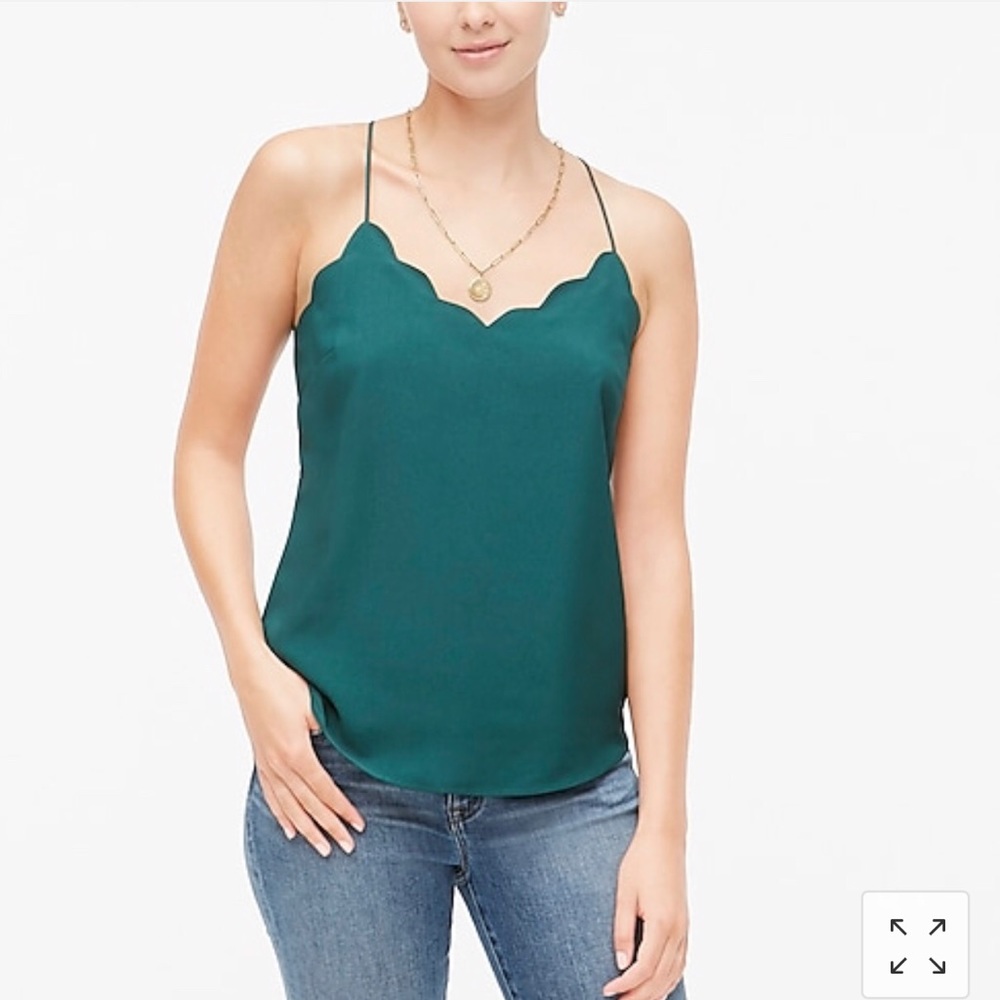 J. Crew Scallop Neck Racerback Cami Blouse